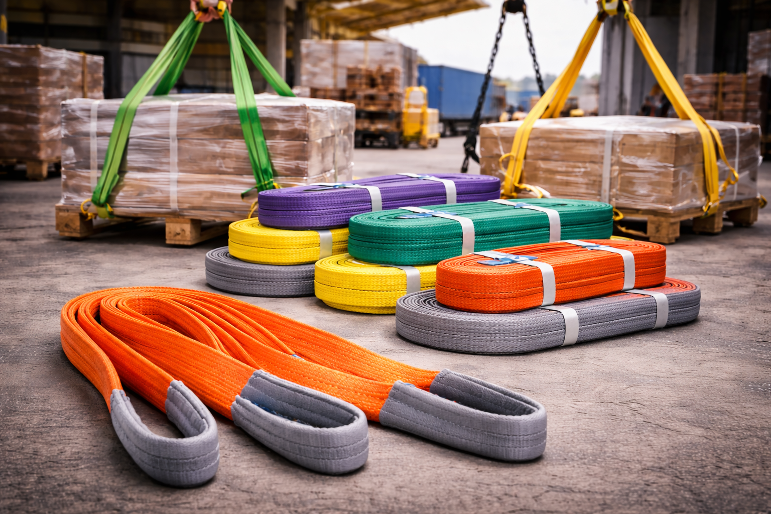 สลิงแบนโพลีเอสเตอร์ สลิงผ้าใบ (Polyester Lifting Sling) - Image 2